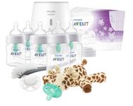 Philips Avent Anti-colic Baby Bottle with AirFree Vent All In One Gift Set, SCD308/01, White