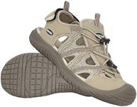 GRITION Women Hiking Sandals Closed Toe Walking Sandals Ladies Hiking Sandals Comfort Waterproof Water Sports Sandals with Ankle Strap Trekking Beach Beige 5UK/38EU
