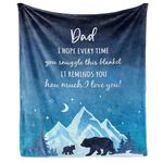 Yesbird Dad Gifts Blanket, Dad Gifts from Daughter/Son 150x130CM Blanket, Dad Birthday Gifts, Dad Present, Fathers Day Papa Gifts from Kids, Best Dad Ever Gifts Ideas from Son, Bonus Dad Gifts