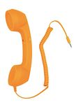 YTYKINOY Retro 3.5mm Telephone Handset Cell Phone Receiver Mic Microphone Speaker for iPhone iPad Mobile Phones Cellphone Smartphone (Orange)