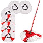 Queta 6 Pcs Spin Replacement Heads Microfibre Mop Refill Head Reusable Mop Heads, 360° Spin Mop for Home Cleaning, Effective Cleaning High Dirt