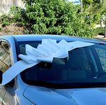 Big White Car Bow Ribbon - 25" Wide, Large Gift Decoration, Fully Assembled, Christmas, Valentine's Day, Wedding, Birthday, Anniversary, Sweet 16, School Dance, Prom, Mother's Day