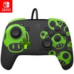 PDP Switch Rematch Wired controller 1-UP Glow in the dark Officially Licensed by Nintendo - Customizable buttons, sticks, triggers, and paddles - Ergonomic Controllers
