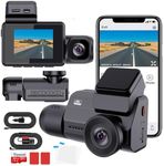 AKMA 3 Channel 4k+2k+1080P Dash Cam – Three Way Dash Cam Front and Rear Inside with IR Night Vision & Supercapacitor – Dashcam for Car GPS, Wi-Fi, Loop Recording – Dash Camera with Free 64 GB SD Card