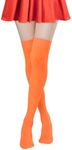 YIGETA Orange Knee High Socks for Women Thigh High Long Sock Velma Costume Over Knee Stockings Leg Warmers for Halloween