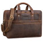 STILORD 'Yves' Large Leather Briefcase Men for 15,6 inch Notebooks DIN A4 Portfolio Satchel Teacher's Bag Genuine Cowhide Leather, Colour:Middle Brown