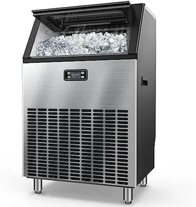 Joy Pebble Commercial Ice Machine,500pcs,120pcs/Cycle, 265 lbs/24H/11, Ice Size Control,Ice Maker Machine Under Counter for Restaurant/Bar/Office/Home/Party, 24H Timer