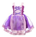 Lito Angels Princess Rapunzel Fancy Dress Up for Kids Girls, Halloween Costume Birthday Party Outfits Age 6-7 Years, Purple 221