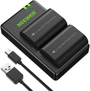 Neewer LP-E6 LP-E6N Replacement Rechargeable Battery Charging Set for Canon (2-Pack 2000mAh Camera Batteries and Micro USB Input Dual Charger 100% Compatible with Original)