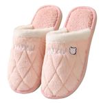 Slippers for Women Men Winter Sandals Casual Flats Home Footwear Man Girls Sliders Flip Flops Chappals Ladies Clogs Sleeper Slides Stylish Ortho Soft (Pink UK 4)