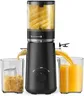 Juicer Machines, TUUMIIST Cold Press Juicer with 5.3" Extra Large Feed Chute Fit Whole Fruits & Vegetables Easy to Clean, High Juice Yield, BPA Free (Black)