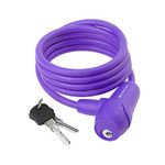 M-Wave Silicone-Covered Bicycle Cable Lock, 5' x 8mm, Purple