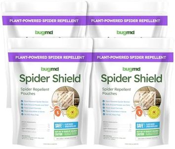 BugMD Spider Shield Repellent Pouches (4 Pack, 16 Pouches) Plant-Based Indoor & Outdoor Spider Repellent | Safe for Pets & Family | Natural Citronella, Rosemary & Lemongrass Oils