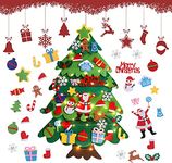 DazSpirit Childrens Felt Christmas Tree, 3.28Ft DIY Felt Christmas Tree Set, Wall Hanging Felt Xmas Christmas Tree Decorations Kits with 32Pcs Ornaments, Home Door Window Christmas Decoration Kit