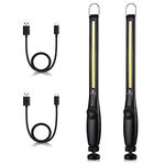 ORHOMELIFE LED Work Light 800 lumens 3300mAh Rechargeable Work light Magnetic Flashlight COB Work Light Handheld Portable Worklight Inspection Light for Car Repair Machine Garage Emergency(2 pack)