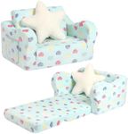 MOMCAYWEX Toddler Couch, 2-in-1 Tod