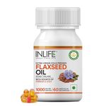 Inlife Flaxseed Oil Omega 3 6 9 Supplement, Extra Virgin Cold Pressed 500 mg - 60 Vegetarian Capsules