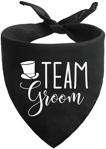 Brosash Team Groom Dog Bandana – Black Wedding Pet Accessory for Bridal Showers, Engagement Parties, Weddings & Honeymoons – Triangle Scarf for Ring Bearer or Groomsman Pup – Fun Pet Outfit Idea