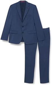Roy Robson Herren Anzug Slim Fit 2-Teilig Techno Suit aus Schurwolle Super'100 Business Traje-Juego de Vestimenta, Azul Medio, 106 para Hombre