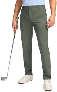 Obla Men's Golf Pants - 30"/32"/34" Slim Fit Stretch Lightweight with 5 Pockets Casual Travel Dress Work Pants for Men, Sage Green, 32W x 32L
