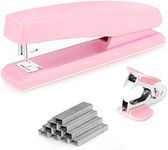 Deli Stapler, Desktop Stapler, Office Stapler, 25 Sheet Capacity, Includes 1000 Staples and Staple Remover, Pink