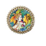 Decorama Radha Krishna Designer Embroidery Neck Sew On Applique Patches/Decorative Patches for Clothes, Jackets, Jean's, Blouse, Saree, Dress Decoration (Pack of 20) Size : 1.25inch Diameter