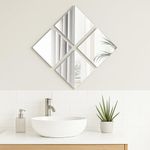 EVIDECO French Home Goods Small Decorative Wall Self Adhesive Shaped Mirrors - Set of 4