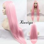 Xiweiya Long pink straight wig Synt