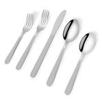 Bon Camisole 20-Piece Stainless Steel Flatware Silverware Cutlery Set, Include Knife/Fork/Spoon, Dishwasher Safe, Service for 4