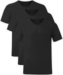 MOLISOHO Men's Undershirt Breathable Bamboo Rayon Shirt for Men Moisture-Wicking T-Shirts Crewneck Black