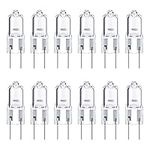 Bonlux 12-Pack GY6.35 Halogen Bulb 50W, Dimmable GY6.35 Capsule Light Bulb, 12V GY6.35/G6.35 Bi-Pin T4 JC Type Halogen Replacement Bulb Warm White 2700K for Under Cabinet Landscape Lighting