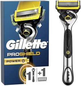 Gillette ProShield Power Rasoir Pour Homme, 1 Manche Gillette, 1 Recharge De Lames, Rasoir Pour Homme À 5 Lames Avec Lame De Précision