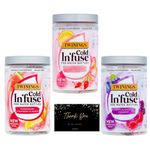 3 Pack Selection of Twinnings Cold In'Fuse | 3 Flavours, 36 Infusers for Water Bottle with Hubsidia Thank you Card