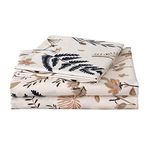 JSD Floral Printed Sheet Set King, Soft Microfiber Botanical Bed Sheets 15" Extra Deep Pocket 4 Pieces