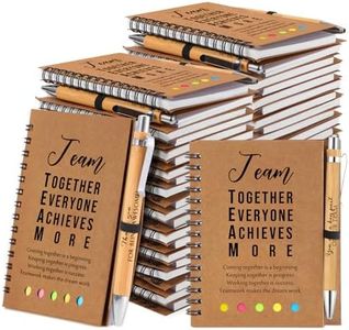 Jetec 25 Sets Team Appreciation Gifts Bulk for Employees Inspirational Team Spiral Notebooks with Notes and Ballpoint Pens for Staff Students Teachers Coworkers Team Member (Team Style)