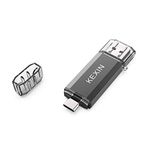 KEXIN USB C Flash Drive 64GB USB 3.0 + USB C Memory Stick Dual USB Stick Thumb Drive with Keyring for Type C Device Samsung S9/ S9 Plus/ S8/ S8 Plus, MacBook, Google's Chromebook Pixel Black