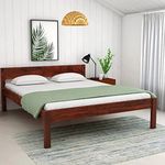 SANKAT MOCHAN Industries Solid SHEESHAM Honey Brown Wooden King Size Bed Double Bed Furniture for Bedroom Living Room (Honey Finish) Matters Size (6 * 6.5) (Twin XL)