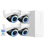 NAPCAT 4MP 8CH Security Camera System, 4K NVR with 2TB HDD, 4Pcs 4MP Outdoor Wired PoE Dome Surveillance Cameras, Human/Vehicle Detection, Color Night Vision, 24/7 Recording, 2-Way Audio, IP67, N2804D