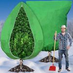 2PCS Large Plant Fleece Frost Protection-200 x 240cm 80gms With Zip Drawstring,Winter Garden Cloth Blanket Jacket Horticultural Bags Plant Covers for Outdoor Fruit Tree Potted Shrub from Cold Weather