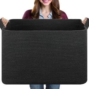 OIASKET 108L Extra Large Blanket Basket Living Room, 24.8" x 16.2" x 16.2"
