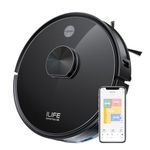 ILIFE A20 Robotic Vacuum Cleaner, Lidar Navigation, Powerful Suction, Customized Schedule Cleaning, Ideal for Hard Floor, Low Pile Carpet, Vacuum and Mop, Wi-Fi/App, Alexa & GH (Black)