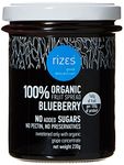 Rizes Greek Delicatessen Organic 100% Fruit Spread Blueberry, 230 g, Pack of 2 x 230g (Total: 460g) - NO added sugar, NO added pectin, NO artificial colours or aromas, NO preservatives