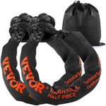 VEVOR Synthetic Soft Shackle Rope, 2 Pack 1/2Inch x 22Inch 20 Ton Breaking Strength, Recovery Tow Shackles with Extra 2 Sleeves and Storage Bag for UTV, ATV, Trucks, Jeep, Off-Road Vehicles, Black