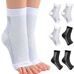 6 Pairs Neuropathy Socks, Ankle Compression Socks for Women Men Neuropathy Foot Pain Relief, Soothe Relief Compression Socks for Plantar Fasciitis (Small/Medium, Black+White)