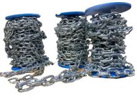 DIN 5685 Heavy Duty Hot Dipped Galvanised DIY Strong Short Link Steel Chain (6mm Galvanised Chain, 1 Meter Chain)