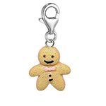 Gingerbread Man Person Resin Christmas Dangle Clip On Charm Pendant