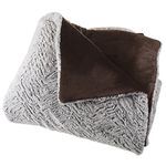 Lavish Home Faux Fur Comforter Set, 3 Piece Comforter and Sham Set– (King Size) (Grey/Chocolate/Black)