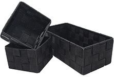 Clay Roberts Storage Baskets, 3 Pack, Black, Storage Baskets Sets, Black Storage Basket, Woven Storage Boxes for Home, Kitchens, Offices, Cupboards, Bathrooms, Shelves, Storage Boxes, Storage Baskets