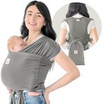 KeaBabies Baby Wraps Carrier, D-Lite Baby Wrap - Easy-Wearing, Adjustable Baby Sling Carrier, Baby Carrier Newborn to Toddler, Infant Baby Carrier Wrap Holder, Ring Sling Baby Carrier (Graphite)