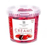 Whitakers Chocolates Dark Chocolate Creams - Red Foiled Fondant Cremes Plastic Tub (Strawberry, 1kg)